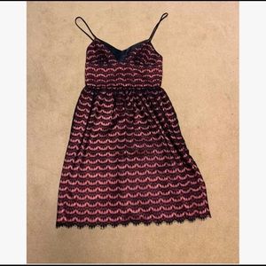 Trina Turk size 6 dress Pink with Black Lace